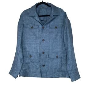 Canali Linen Wool Blend Men's Jacket Old Money Quiet Luxury Size 52 Designer